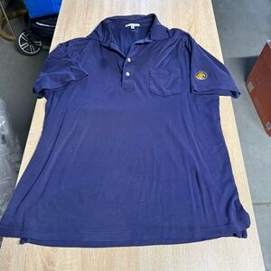 Peter Millar Men's Purple Short Sleeve 100% Cotton Polo Shirt Size Medium GUC